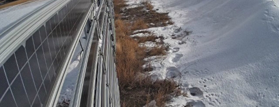 photograph of solar snow fence 