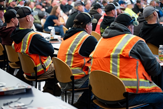 Attendees in orange safety vests at an LTAP training