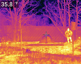 thermal camera pointing at encampment