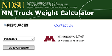 truck weight calculator screenshot